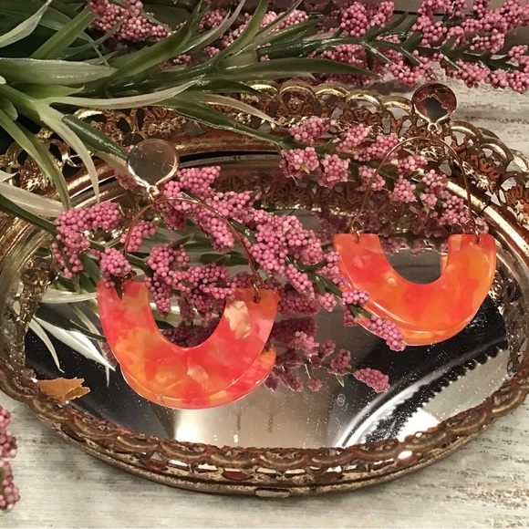 Orange Resin Hoops - Picture 5 of 9